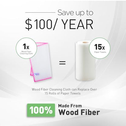 OnBrand Naturally Wood Fiber Cleaning Cloth, 16 Pcs Kitchen Cleaning Cloths | Microfiber Cleaning Cloths, Super Absorbing Dish Cloths for Washing Dishes, Reusable General Kitchen Towel, Washable Dish Rag - size: 16 PACK