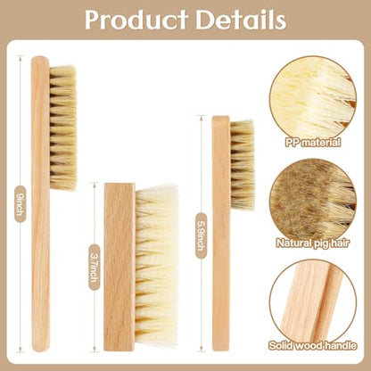 3 Pcs Wood Laundry Stain Brush Stain Remover Brushes with Boar Bristle Small Stain Brush for Clothes for Scrubbing Stains from Furniture Fabric Leather(3 Pcs D) - style: 3 Pcs D