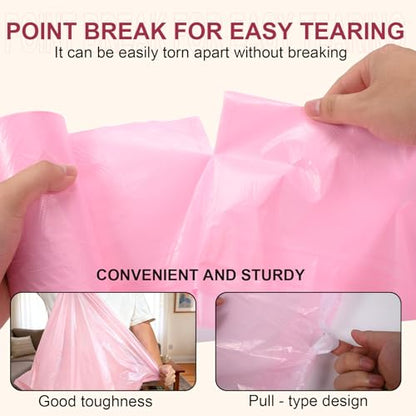 13 Gallon Drawstring Trash Bags, 40 Count Heavy Duty Kitchen Garbage Bags, Strong & Thick, Leak Proof, Tear Resistant, Unscented, for Home, Office, Bathroom, Fits Tall Kitchen Bins (Pink) - color: Pink-40 Count
