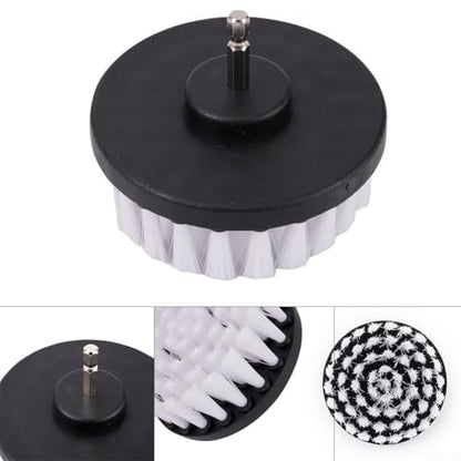 4 Inch Soft Drill Brush Head, High Resistance Nylon Bristles for Deep Cleaning Bathroom Carpet Leather Upholstery Kitchen for Tile Shower Bathtub Wheels Grout Toilet Glass Tire Compatible with Drills
