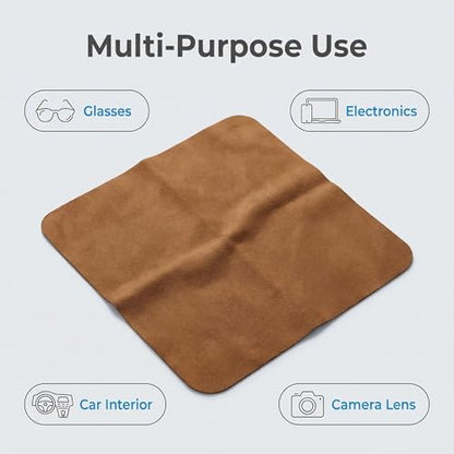 10 Pack Microfiber Cleaning Cloths, Premium 110D Scratch-Free & Lint-Free Clean Cloth for Eyeglasses, Phone Screen, Camera Lens, VR/AR Headset, Car Mirror, Reusable & Washable (Coffee&Black, 6.9*5.7) - color: Coffee&Black