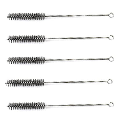Utoolmart Wire Tube Brushes, Stainless Steel Bottle Bristle Cleaning Spiral Power Pipe Brush,0.8-inch Diameter 12-inch Length, Long-Handle Cleaner for Auto Parts, Bottles,Tubes, Keyboards,Glass - color: 5pcs, size: 2cm