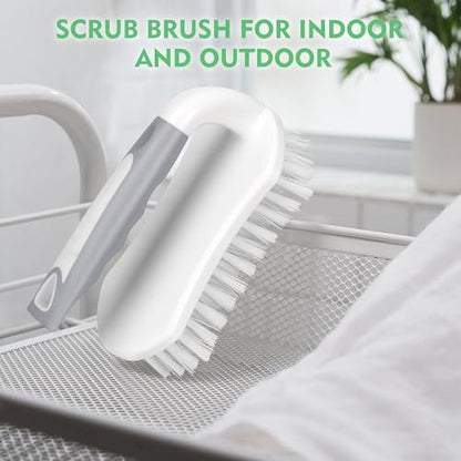 Scrub Brush 2 Pack, Heavy-Duty Scrub Brushes for Cleaning with Stiff Bristles Cleaning Brush for Shower, Bathroom, Carpet, Kitchen and Bathtub Scrubber