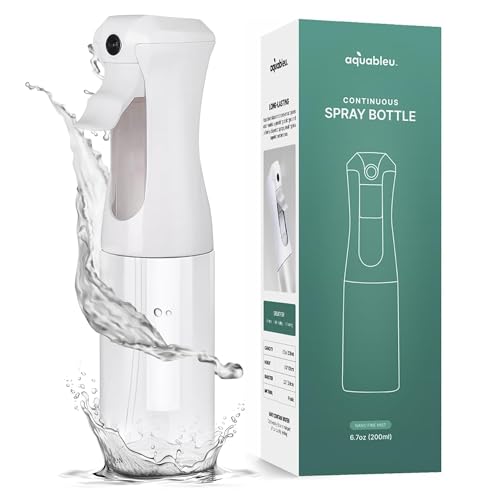 Aquableu Spray Bottle for Hair – Continuous Mist Spray Bottle for Hair Care, Styling, Cleaning, Plants, Pets & Essential Oils (Clear, 6.76oz/200ml) - color: Clear