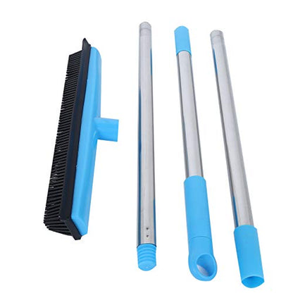 Carpet Rake for Pet Hair Removal, Rubber Broom Cleaning Brush, Telescopic Floor Broom, Pink, Adjustable Length - Multi - Functional, Non - Stick Hair Removal, Ideal for Home and (Blue) - color: Blue