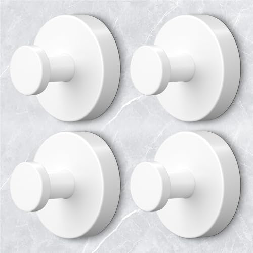 Shower Hooks for Inside Shower,Large Suction Cup Hooks for Glass Window,Removable Towel Hooks for Bathrooms,4 Packs(White) - color: White, size: 4 Pack