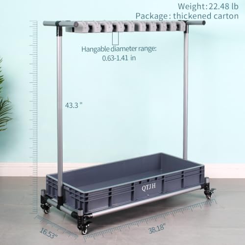 broom and mop holder put wet mops movable Commercial mop rack cleaning tool cart storage for garden garage organizer mop drain rack - size: 16slots