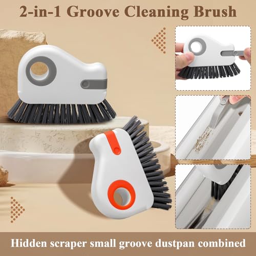 2-in-1 Multifunctional Groove Cleaning Brush for Windows, Doors, Tracks, and Cars – Handheld Gap Cleaner Tool for Window Sills, Sliding Door Grooves, Corners, and Household Dust Removal