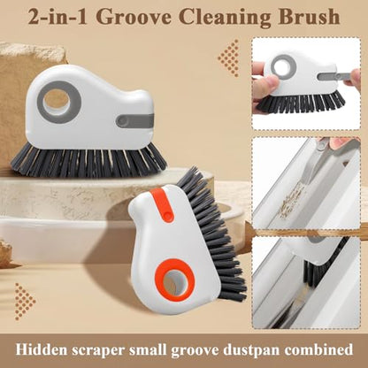 2-in-1 Multifunctional Groove Cleaning Brush for Windows, Doors, Tracks, and Cars – Handheld Gap Cleaner Tool for Window Sills, Sliding Door Grooves, Corners, and Household Dust Removal