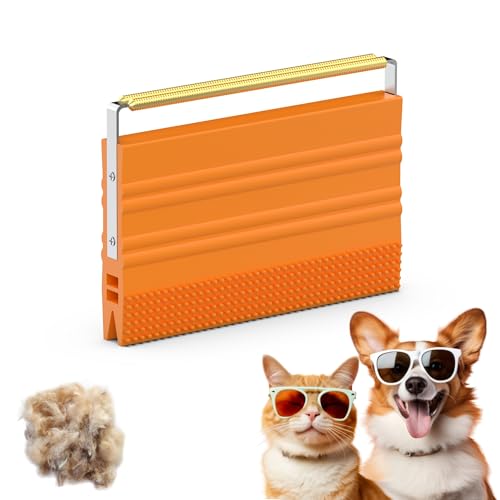 Mini Pet Hair Remover – 2025 Reusable Carpet Rake & Fur Scraper for Furniture, Car Interior, Hair Remover Brush for Bed, Couch, Home Surfaces Orange - color: Orange