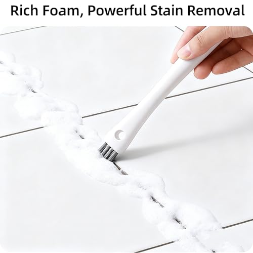 Multifunctional Gap Cleaning Brush – Stiff Bristle Grout Scrub Tool for Kitchen Tile Floors, Bathroom Crevices & Window Tracks, White