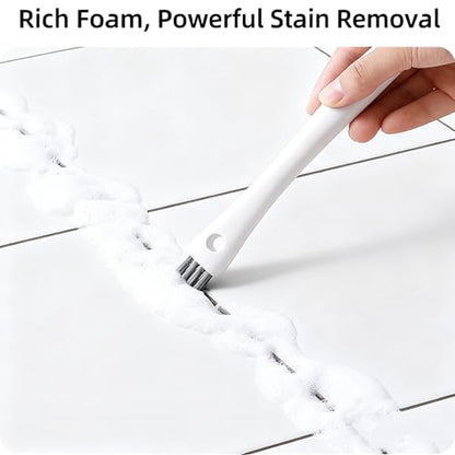 Multifunctional Gap Cleaning Brush – Stiff Bristle Grout Scrub Tool for Kitchen Tile Floors, Bathroom Crevices & Window Tracks, White