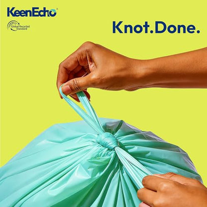 8 Gallon 160 Counts Small Green Trash Bags with Handle, Ocean Fishing Nets Upcycling, Sage & Sea Salt Scented, Plastic Garbage Bags, Waste Bag for Kitchen, Bathroom, Office and Pets - color: 8 Gal, size: 1 Dispenser Box(4 Rolls)