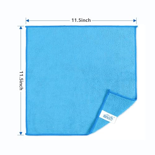 HOMEXCEL Blue Microfiber Cleaning Cloth 100 Pack, Microfiber Towel for Cars, Lint Free, Scratch-Free, Highly Absorbent, and Cleaning Rags for House, Window and Glass, Cars, TV Screen 11.5 X11.5 inch - color: Blue