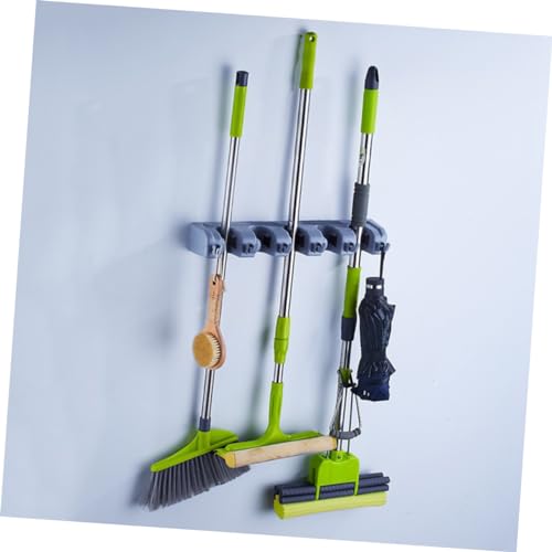 Mobestech Wall-mounted Mop Stand Bathroom Organizers for Holders Hook Wall Storage Organizer Kitchen Mop Broom Holder Over The Door Organizer Wall Mounted Storage Tool Storage Rack Blue
