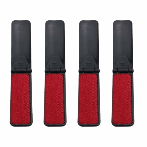 4PCS Collapsible Portable Lint Remover Brush Clothes Plastic Lint Roller for Furniture Sofa Pet Hair Fabric Lint Removal Tool Length 7.08in Black