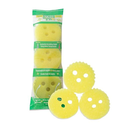 Scrub Pro Cleaning Sponge - 3 Pack Non-Scratch Kitchen & Bathroom Sponges with Dual-Sided Design and Sideways Slit for Utensils, Ideal for Dishes, Sink, Shower, Countertops, and Household Cleaning