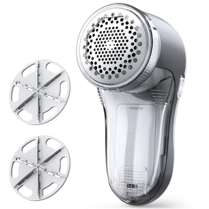 POPCHOSE Fabric Shaver, Lint Shaver for Clothes, Sweater Shavers to Remove Pilling, Lint Remover with 6-Leaf Blades, Clothes Shaver for Clothing, Couch, Furniture, Fuzz, Lint Ball, Battery Operated - color: Greige