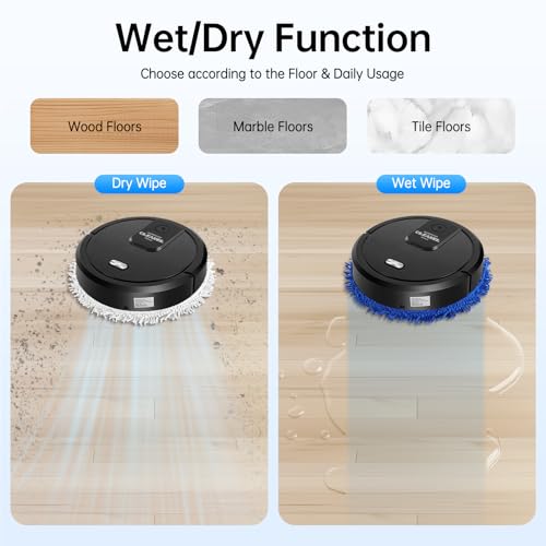 Smart Quiet Mopping Machine Wet & Dry USB Rechargeable | Efficient USB Rechargeable Mop Machine Large Areas with Spray Humidifying Suitable for Home & Office Floors