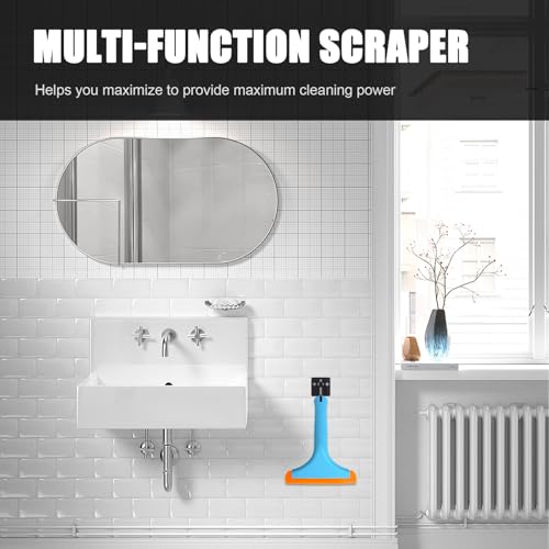 Ziciner Small Silicone Window Squeegee, Car Windshield Water Blade Squeegee, Multifunctional Auto Squeegee with 5.9 Inch Blade and Non-Slip Handle for Car Window, Home Cleaning (Blue-2PCS) - color: Blue-2pcs