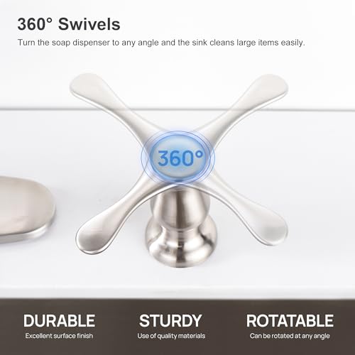 GAGALIFE Kitchen Sink Soap Dispenser - Brushed Nickel Built in Soap Dispenser with 17 OZ Bottle, Lotion Dispenser for Kitchen Sink, Refill from The Top - color: Brushed Nickel, size: with Bottle