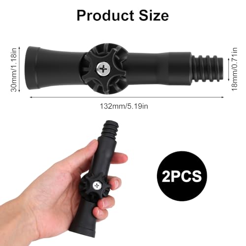 2 Pcs Universal Joint Angle Adaptor for Telescoping Extension Pole, Broom Handle Adapter Compatible with Many Standard Threaded Tip, Attach to Duster Perfect for Outdoor and Ceiling Cleaning