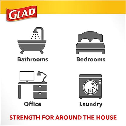 Glad Medium Trash Bags, 8 Gallon, Fragrance Free Garbage Bags With Drawstring, 26 Count - size: 26 Count (Pack of 1)