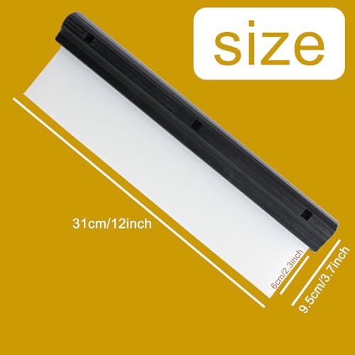 Car Squeegee,12 inch Silicone Automotive Water Wiper for Drying,Flexible Auto T-Bar Water Blade for Car,Windshield,Glass,Window,Bathroom (Black) - color: Black