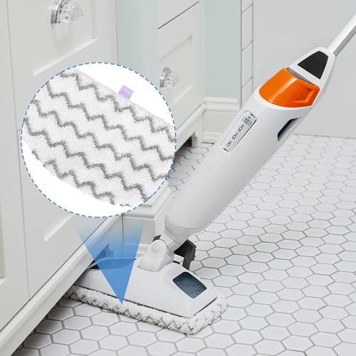 4 Pack PowerFresh Replacement Steam Mop Pads Compatible with Bissell PowerFresh Steam Mop, Fits 1940, 1806, 1544, 1440 Series, Microfiber Scrubbing Pads for Sealed Hard Floors - color: White – 4 Pack (Scrub)