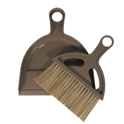 Mini Broom and Dustpan Set Hand Broom with Dustpan Portable Housekeeping Cleaning Tools for Desk,Counter,Sofa,Kitchen,Office,Nest (Coffee) - color: Coffee