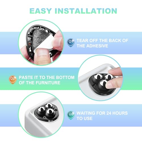 Self Adhesive Appliance Sliders 4 Pack Kitchen & Furniture Rollers | Move Small Appliances Easily 360° Glide No Tools Peel Stick 12lbs Per Wheel - color: Black, size: 4pcs