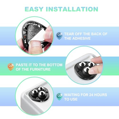 Self Adhesive Appliance Sliders 4 Pack Kitchen & Furniture Rollers | Move Small Appliances Easily 360° Glide No Tools Peel Stick 12lbs Per Wheel - color: Black, size: 4pcs