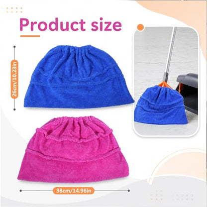 Mop Covers Washable with Elastic Band, Reusable Microfiber Broom Replacement for Dust, Pet Hair, Stains, Windows, 2PCS Coral Fleece