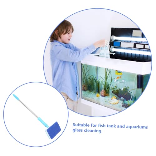 Toyvian Adjustable Long Handle Aquarium Cleaning Brush Versatile Fish Tank Scraper Tool for Glass Cleaning and Design for Easy Maintenance