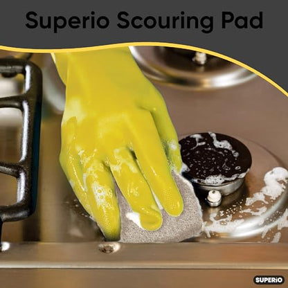 Natural scouring Pad Non-Scratching Natural Sisal Plant Based Scrubber Non-Scratch Cleaning Scrub Pads, Eco-Friendly Reusable Kitchen Scrubbing Pad Pack of 3, By Superio - size: Natural (3-pack)