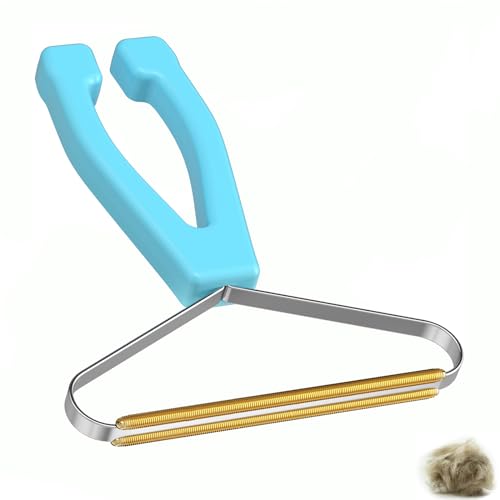 Carpet Rake, Lint Remover, Pet Hair Remover for Dog Cat Fur & Carpets | Portable Lint Brush Shaver, Pet Hair Removal Tool, Works on Car Mat Couch Pet Bed Furniture Rug, Removes Fur Effectively - color: Sky Blue