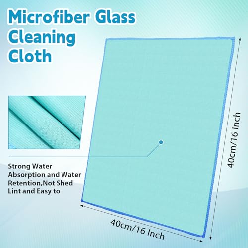Maxcheck 24 Pack Magic Cleaning Cloth, 16 x 16 Inch Microfiber Glass Cleaning Cloths Reusable Lint Free Microfiber Towels for Kitchen Dish, Windows, Mirror, Glass, Car(Green) - color: Green