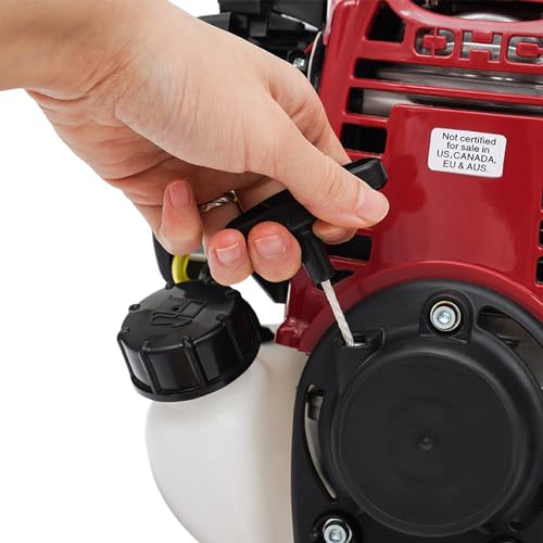 Handheld Gas Broom Sweeper 31CC 2.3HP 4 Stroke Handheld Power Sweeper Outdoor Snow Sweeping Broom for Driveway Turf Grass Snow Lawn Sweeper