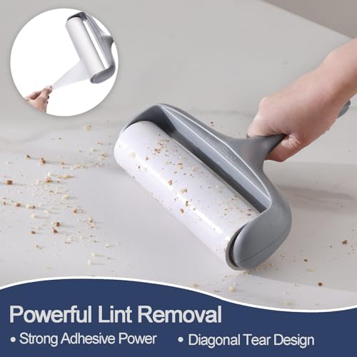 8 Inch Lint Roller Refills for Scotch-Brite 50% Stickier Lint Roller, Fits 8" Large Lint Rollers with 1 3/4" ID, 240 Easy Tear Sheets (Pack of 4), Sticky Lint Roller Sheets - size: 8" / 240 Sheets
