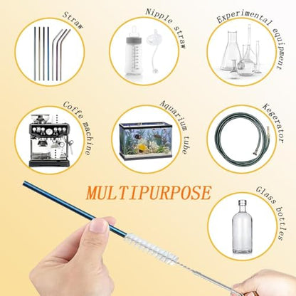 2 Pack 59" Flexible Pipe Cleaner Brush, Rustproof Bendable Drain Brush with Dual Bristles for Home, Bathroom, Car & Aquarium - color: 59inch