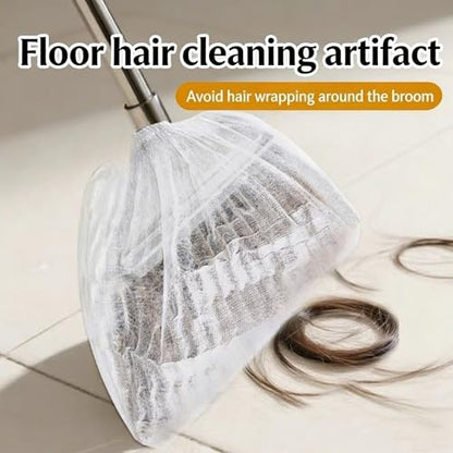 100 Pcs Disposable Elastic Broom Covers, Multi-Purpose Broom Sleeves for Hair and Dust Capture, Ideal for Home Floor Cleaning, Pet Hair Removal and Daily Household Cleaning