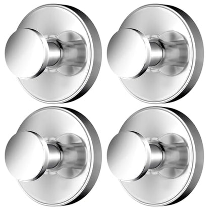 2026 Upgraded Drill-Free Suction Cup Hooks, Stainless Steel Suction Cup Hooks for Shower, Mirror, Wall, Bathroom, Glass, Hanging Towels - 4 Pack, Bright Silver - color: Bright Silver