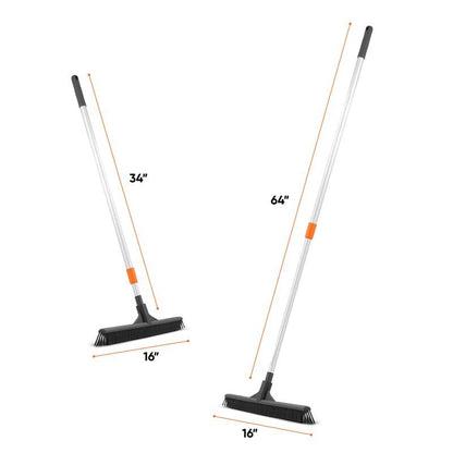 Superio Silicone Broom - Carpet Rake for Hardwood & Carpet, Pet Hair Cleaning - color: Silicone, size: 60"