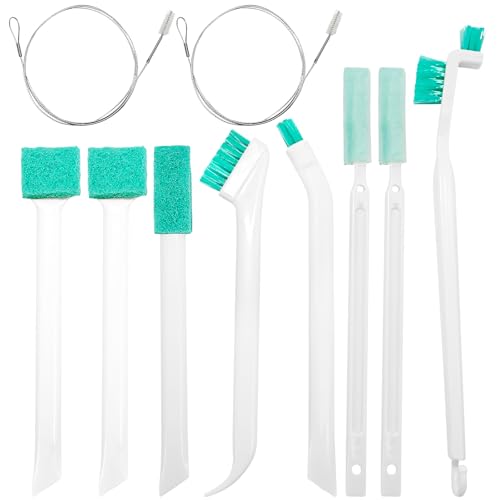 10Pcs Ice Maker Cleaning Brush Kit- 8 Pcs Crevice Cleaning Brush and 2 Pcs Drain Pipe Brushes Small Cleaning Tools for Tight Spaces Corner