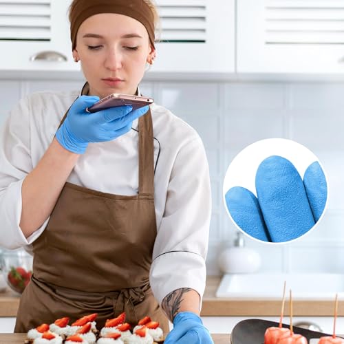 SwiftGrip Disposable Nitrile Exam Gloves, Blue, Latex Free, Medical Gloves for Cleaning, Food-Safe, Powder Free, Non-Sterile - size: Large