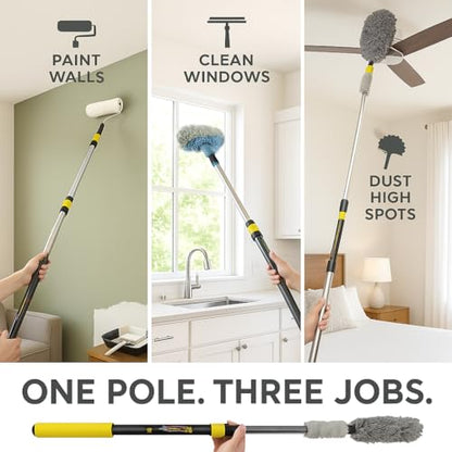 Bates- Telescopic Extension Pole, 3 Ft, Aluminum Alloy | Sturdy Multi-Purpose Extension Pole with Flip-Lock Design for Painting, Dusting and Cleaning - color: Black and Yellow, size: 3 Ft, 1 Pack