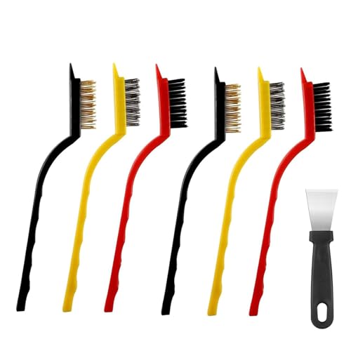 Crevice Cleaning Brush, Crevice Cleaning Brushes for Household Use, Hard Bristle Crevice Cleaning Brush, for Kitchen, Faucets, Grout, Bathroom, Corners (Multicolored, 7 Pack)