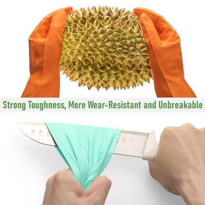Rubber Cleaning Dishwashing Kitchen-Gloves - 3 Pairs Colorful Dish Gloves,Reusable Rubber Gloves for Dishwashing - color: Large(pink+orange+mint Green)