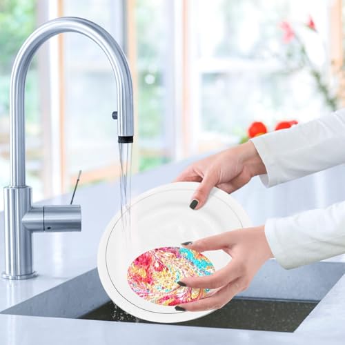 YETTASBIN Marble 3PCS Wood Pulp Scrub Sponges, Reusable Absorbent Household Cleaning Sponge Non-Scratch Kitchen Dish Sponges, Multi-Surface Safe Scrubber for Nonstick Pans, Pots
