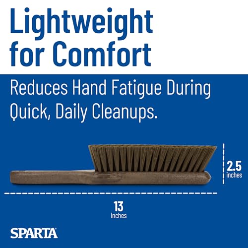 SPARTA 8 Inch Soft Counter Brush with Polyester Bristles and 5 Inch Handle, Color Coded Handheld Broom for Tables Countertops and Foodservice Surfaces, 13 Inch Overall Length, Brown, Pack of 6 - color: Brown